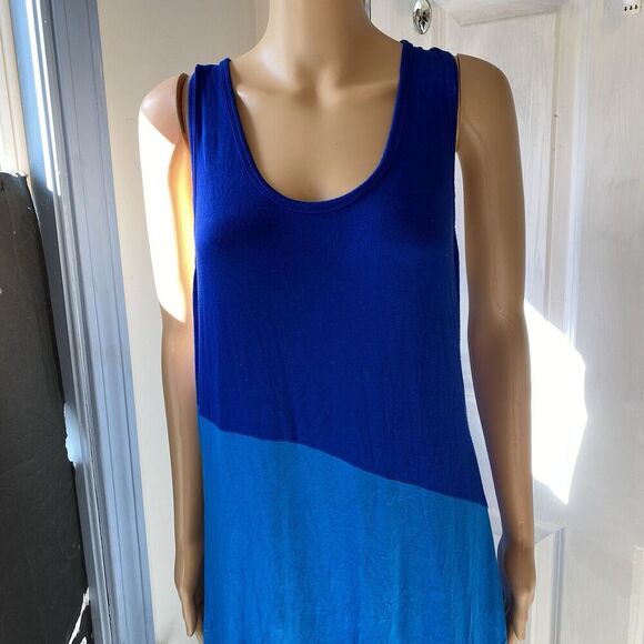 Calvin Klein MaxiDress Jersey Tank Sleeveless Asymmetrical Color Block Lady M-L - Picture 6 of 8